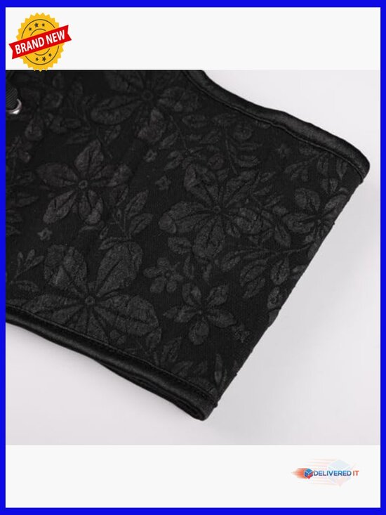 Lace Up Corset Belt Renaissance Floral Wide Waist with Zip Back main image 6